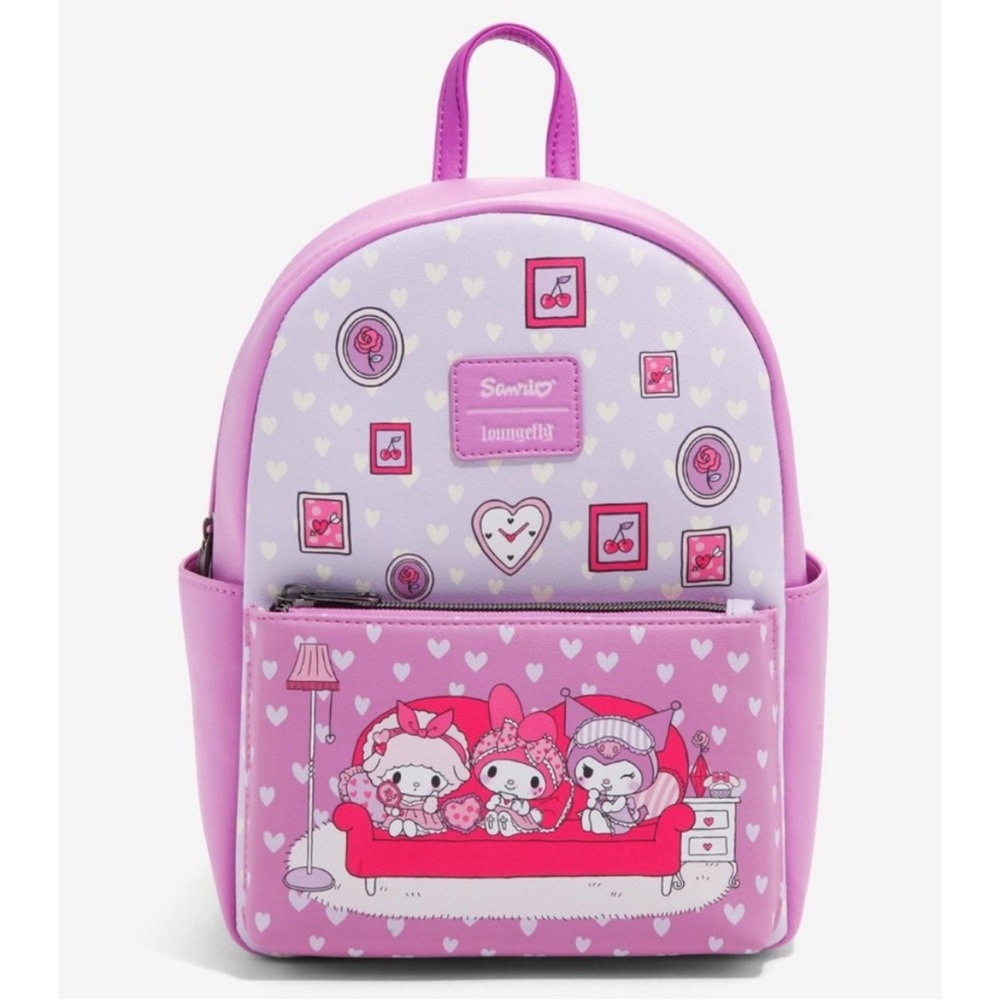 Loungefly My Melody & Kuromi Slumber Party Mini Backpack